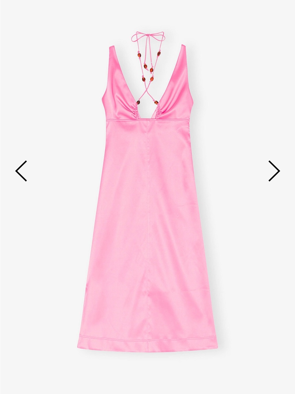 GANNI Double Satin Halter Neck Maxi Dress
